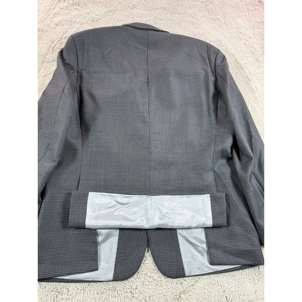 HUGO BOSS Men's Charcoal Micro Check‎ Two Button Blazer Sport Coat Size 44R Wool - Picture 2 of 14
